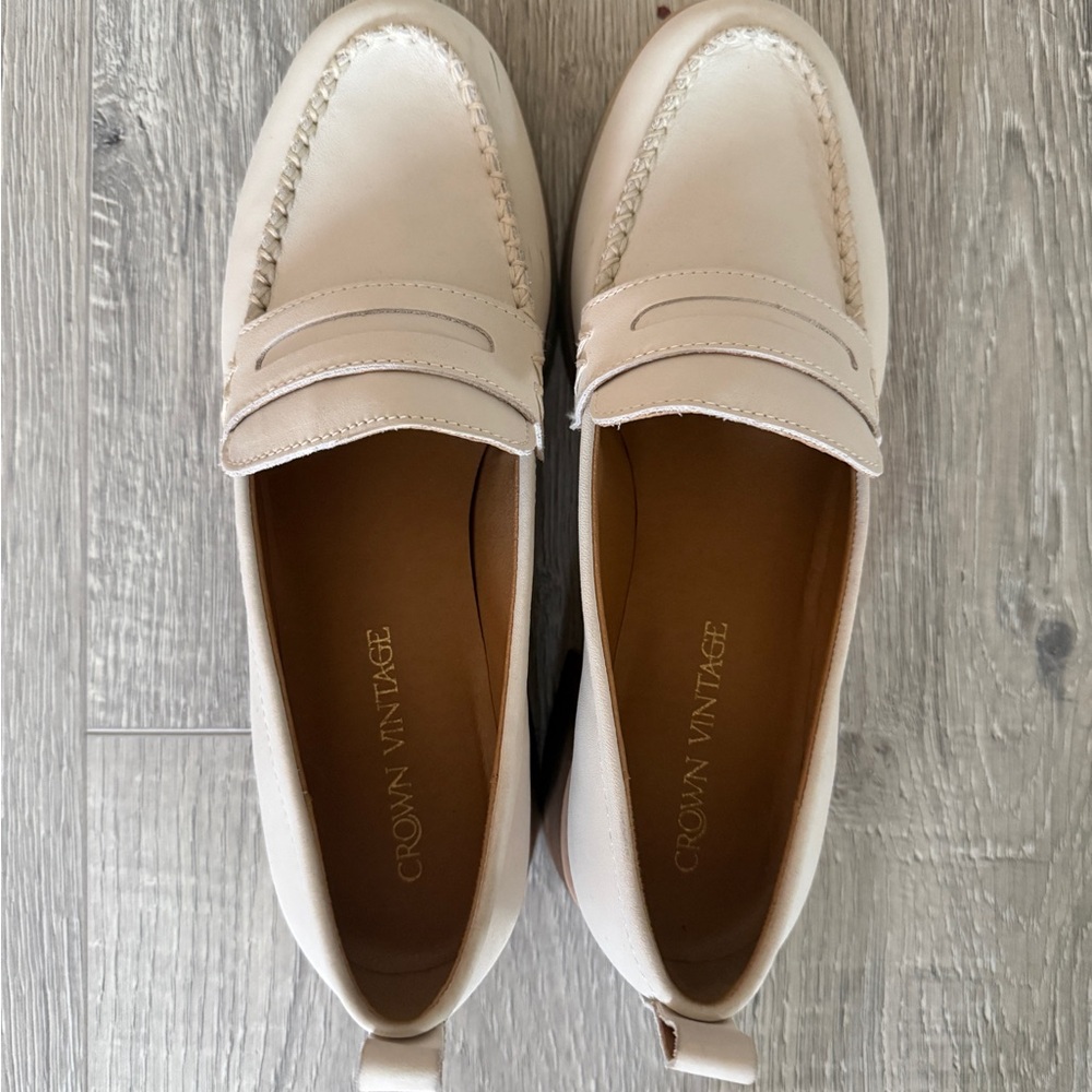 Crown Vintage Cream Loafers for Women